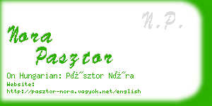 nora pasztor business card